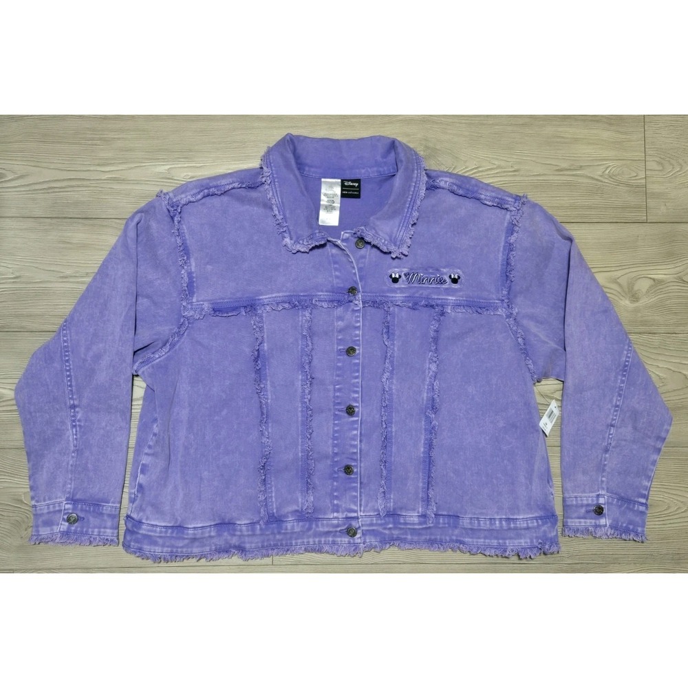 Disney Parks Minnie Mouse Purple Denim Jacket Women by Her Universe 3X New NWT